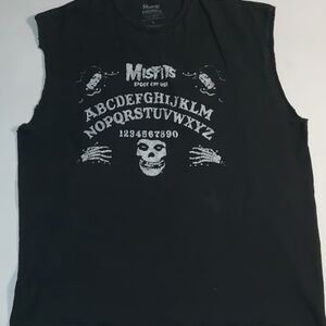 Misfits Black Graphic Muscle Tee - Ouija Skull Print